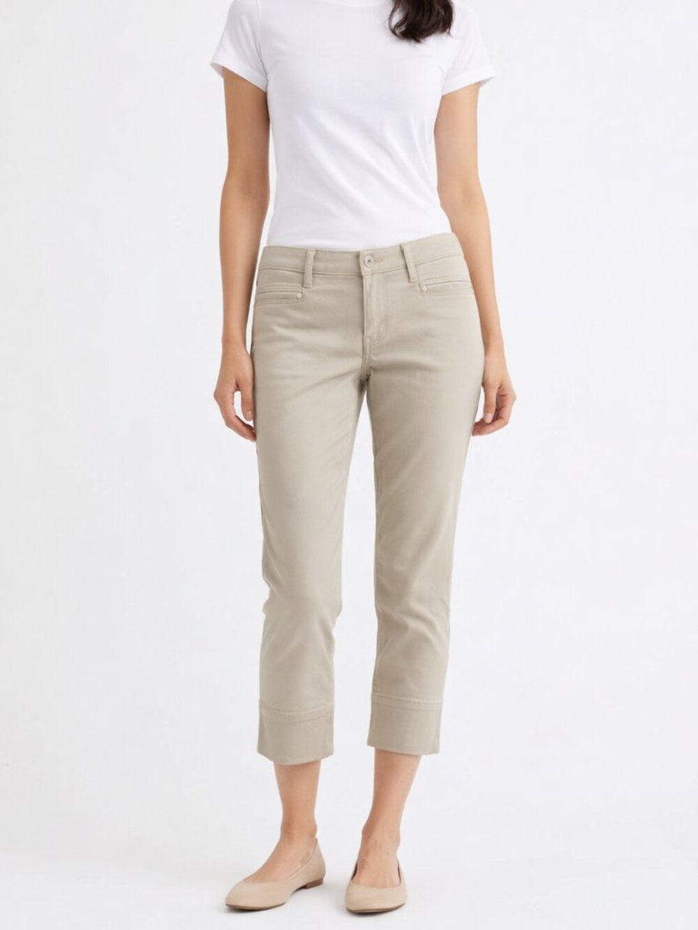 MARELLA Beige Low Rise Capri Pants Slim Leg Stretch Size 8 NWT
